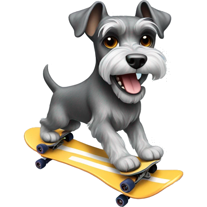 Schnauzer dog skateboaring emoji