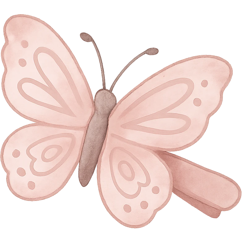 pink butterfly hairclip, digital illustration emoji