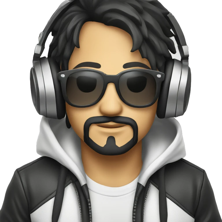 DJ de piel blanca con parche pirata emoji