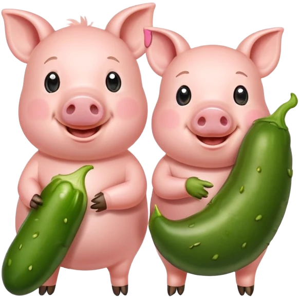 Pig and pickle friends emoji
