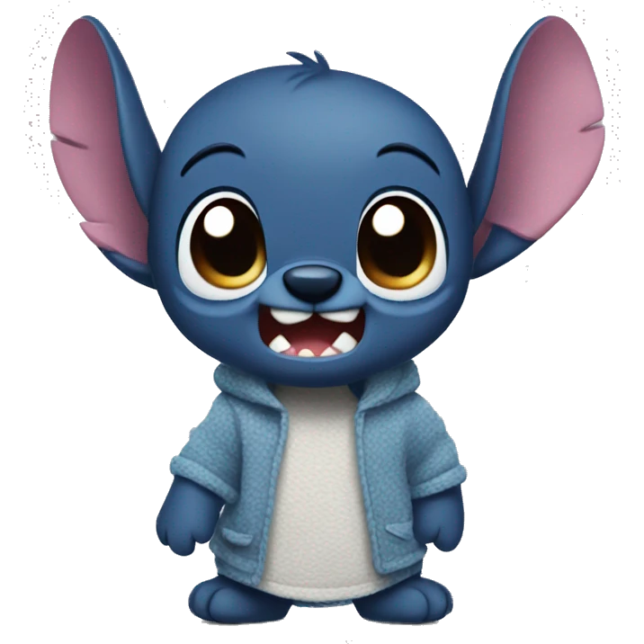 Stitch in cute emoji
