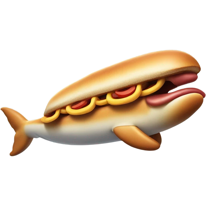 Angry hot dog riding a whale emoji