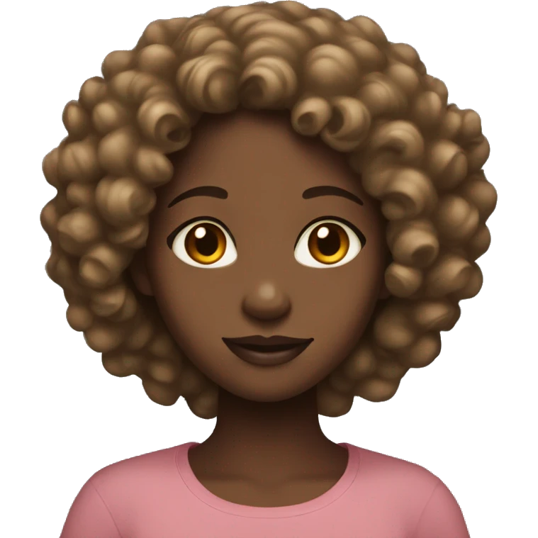 Black girl with light  brown eyes and curly gair emoji