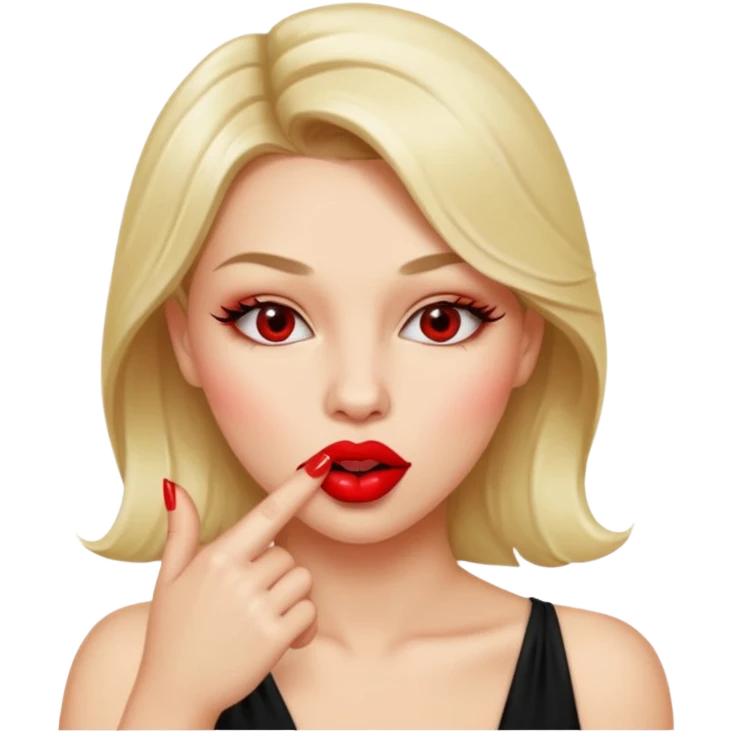 Carita sexy mordiéndose el dedo emoji
