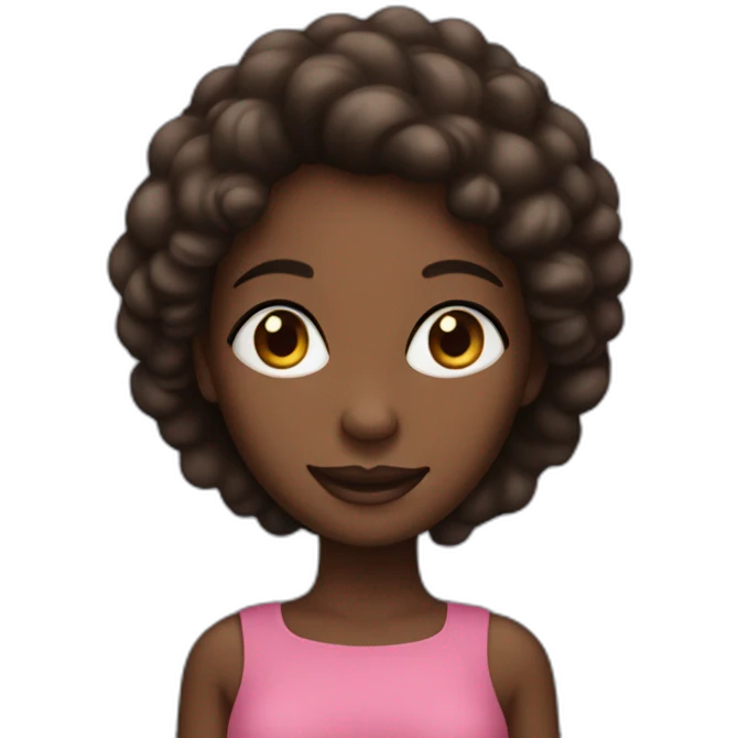 Beatyfull Woman with dark skin, big eyes an smiling emoji