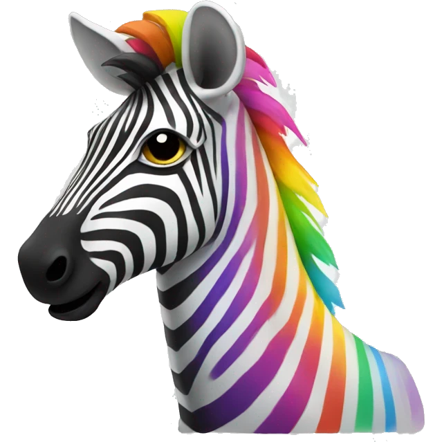 Zebra with rainbow stripes emoji