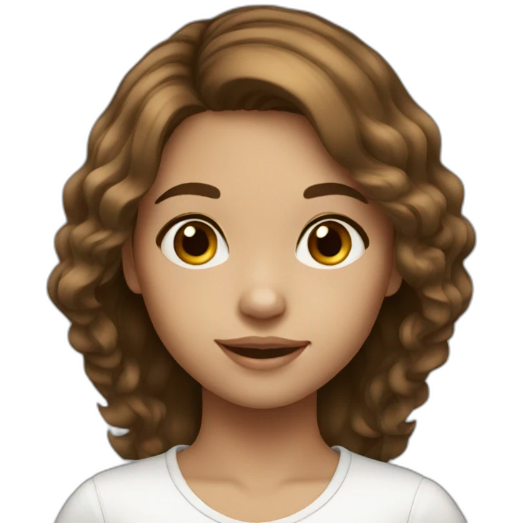 Kid Girl Brown hair white emoji