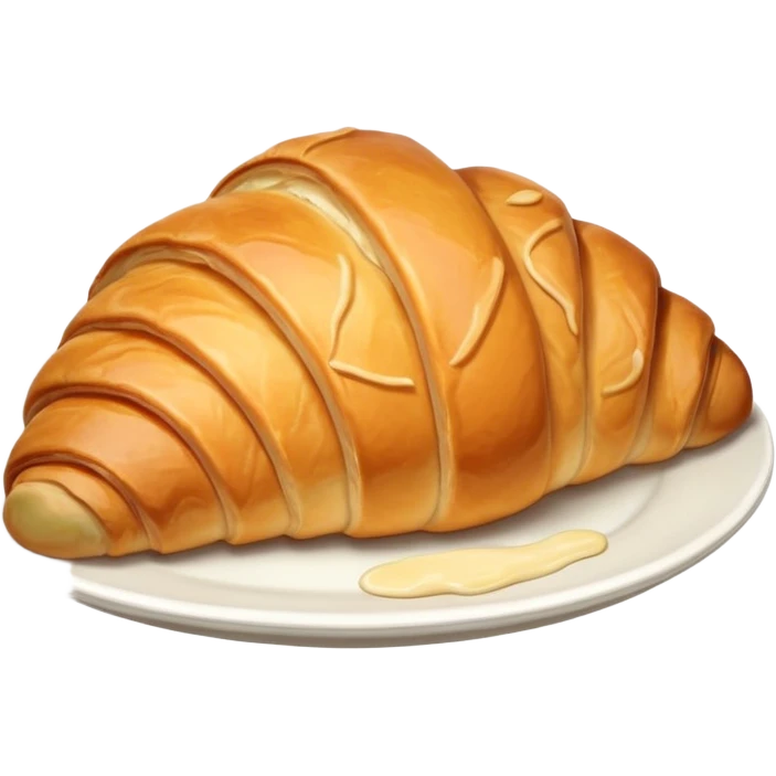 Croissant on the white plate emoji