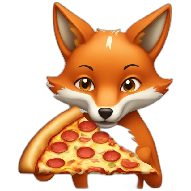 fox eating pizza emoji