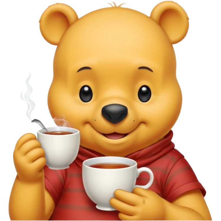 Winnie the Pooh drinking tea emoji