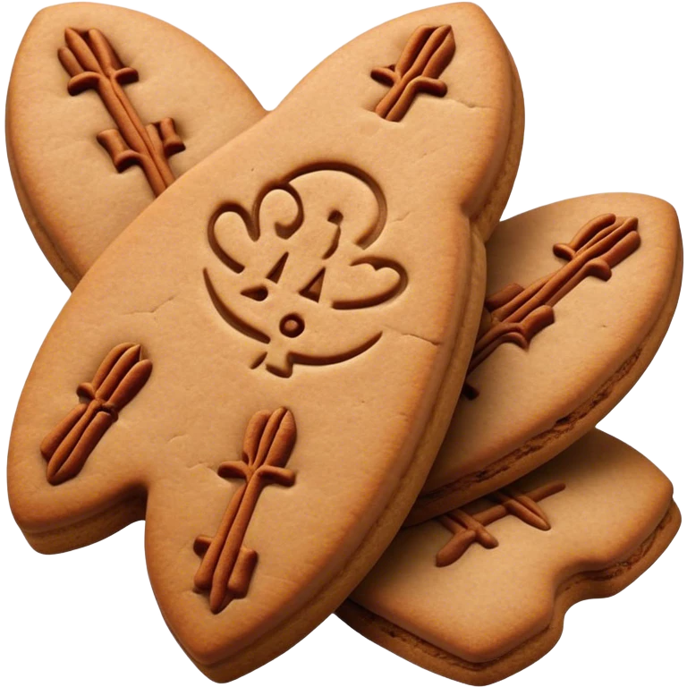 Cinematic Realistic Speculaas Biscuit Emoji, featuring spiced, crisp cookies rendered with lifelike detail and warm, aromatic lighting. emoji