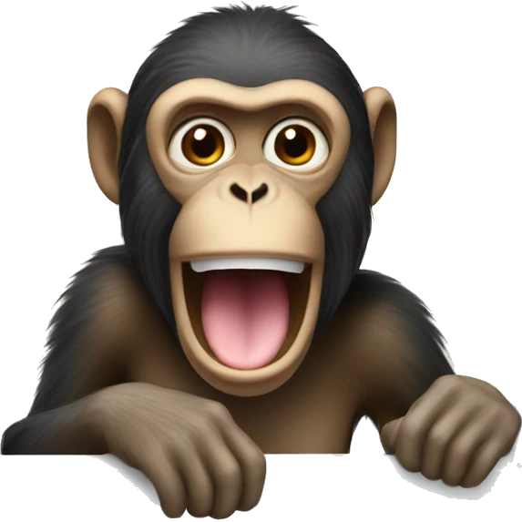 Monkey licking window emoji