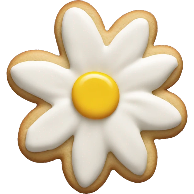 Realistic flower shaped cookie with frosting.  emoji