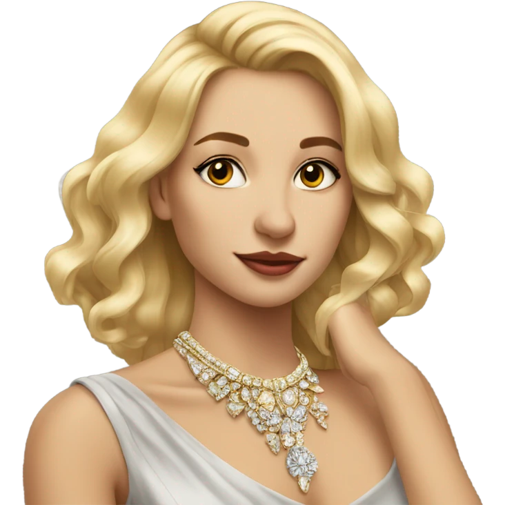 blonde girl in portrait jewelry emoji