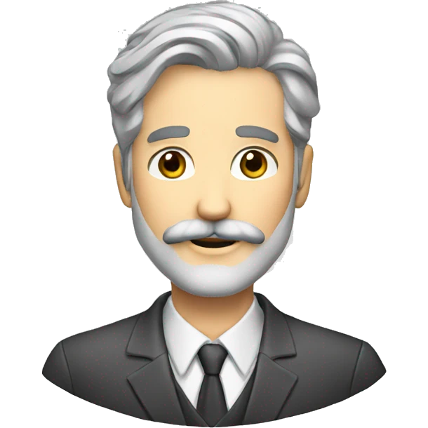 Realtor with gray hair, mustache and beard  emoji