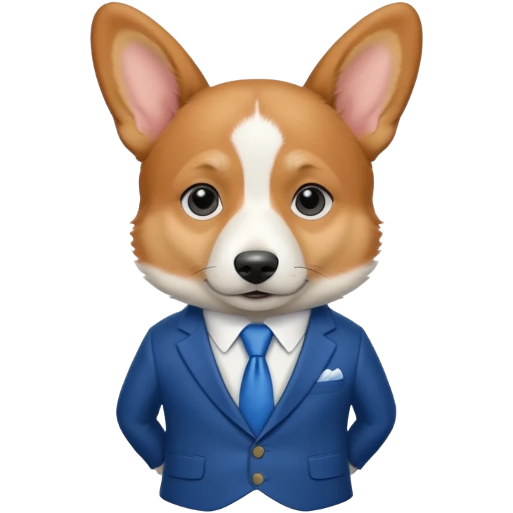 perrita caricatura gorgi gales ejecutivo con ropa celeste emoji