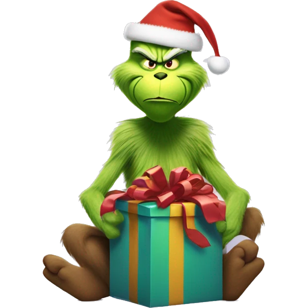 Grinch with presents  emoji