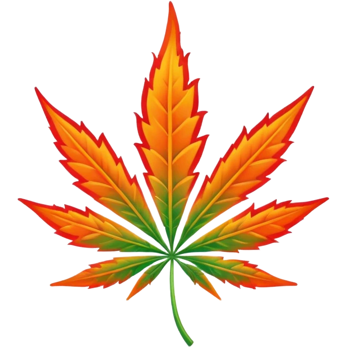 Cannabis leaf with rotation design on out with flame emoji