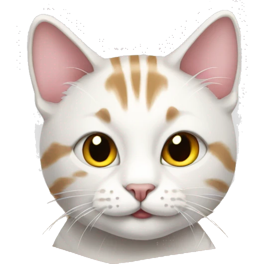 White tabby cat in cardboard box emoji