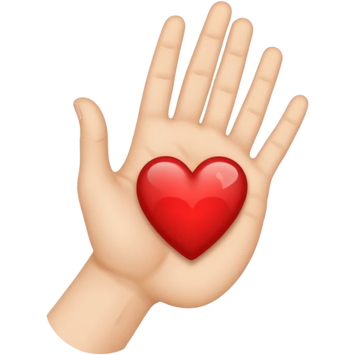 Hand heart with A in it emoji