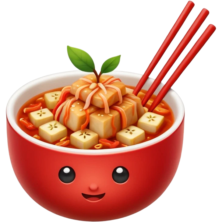 baechu kimchi with chopsticks, apple emoji style, closely matching reference photo emoji