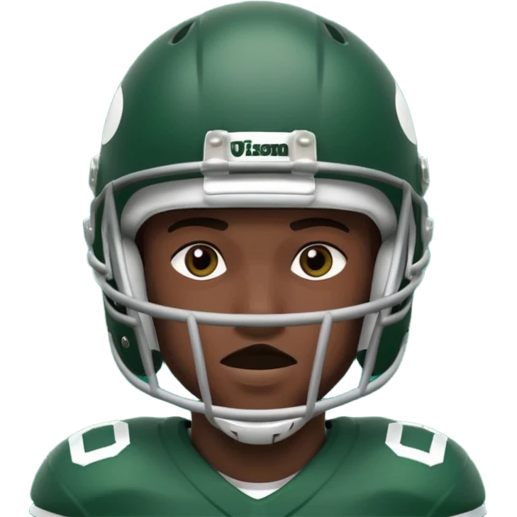 College football player helmet in dark green color ( black player ) emoji