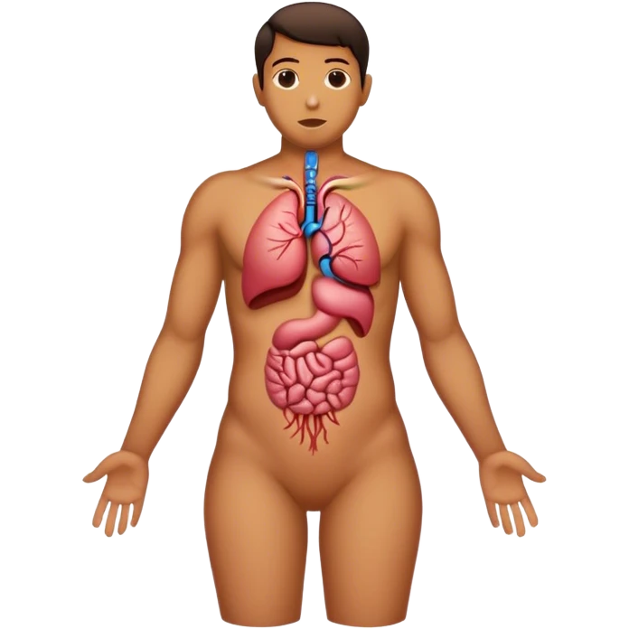 human silhouette with marked organs emoji