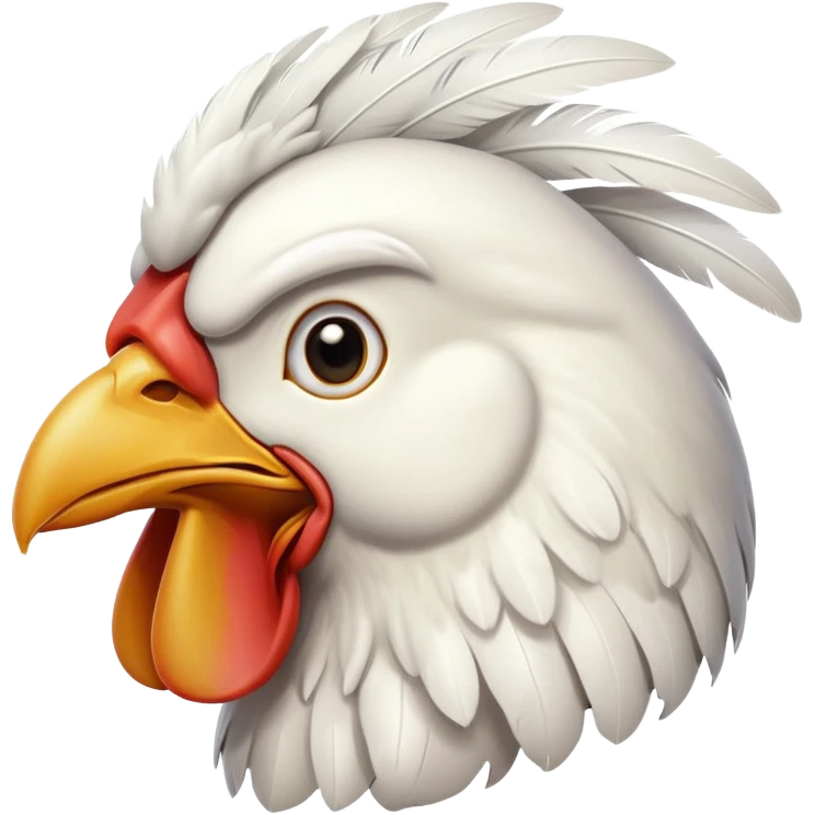 funny chicken head side view emoji