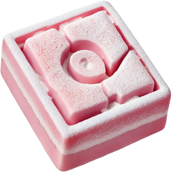 Turkish Delight Cinematic Realistic Turkish Delight Dessert Emoji, depicted as a single, delicate piece of Turkish delight dusted with powdered sugar, rendered with intricate textures and soft, inviting lighting. emoji