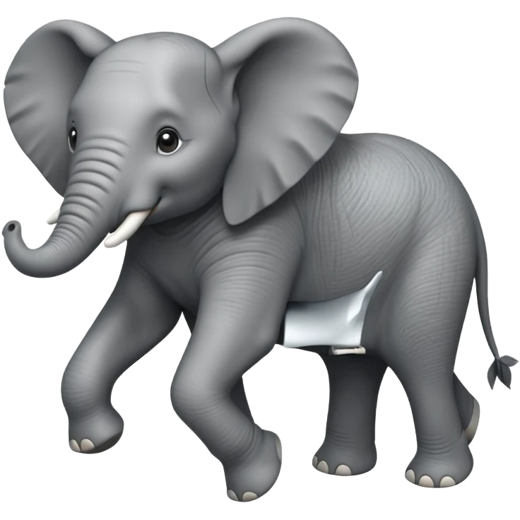 High resolution of a running elephant emoji