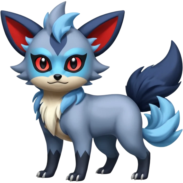 Exotic colorful cool handsome elemental exotic Zorua-Absol-Amaura-Umbreon-fusion (full body) emoji