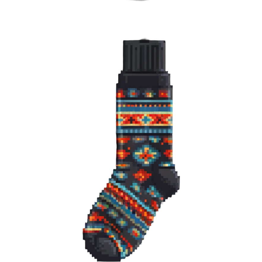 cozy wool sock with a pattern emoji
