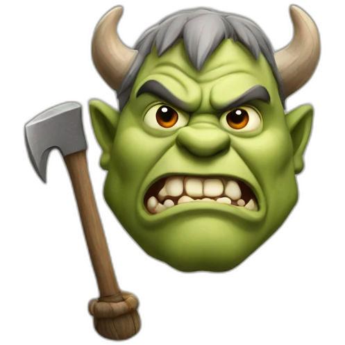 Ogre with axe head emoji