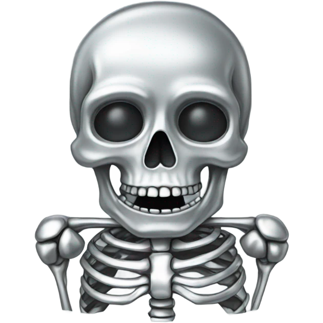 Skeleton made out of chrome emoji