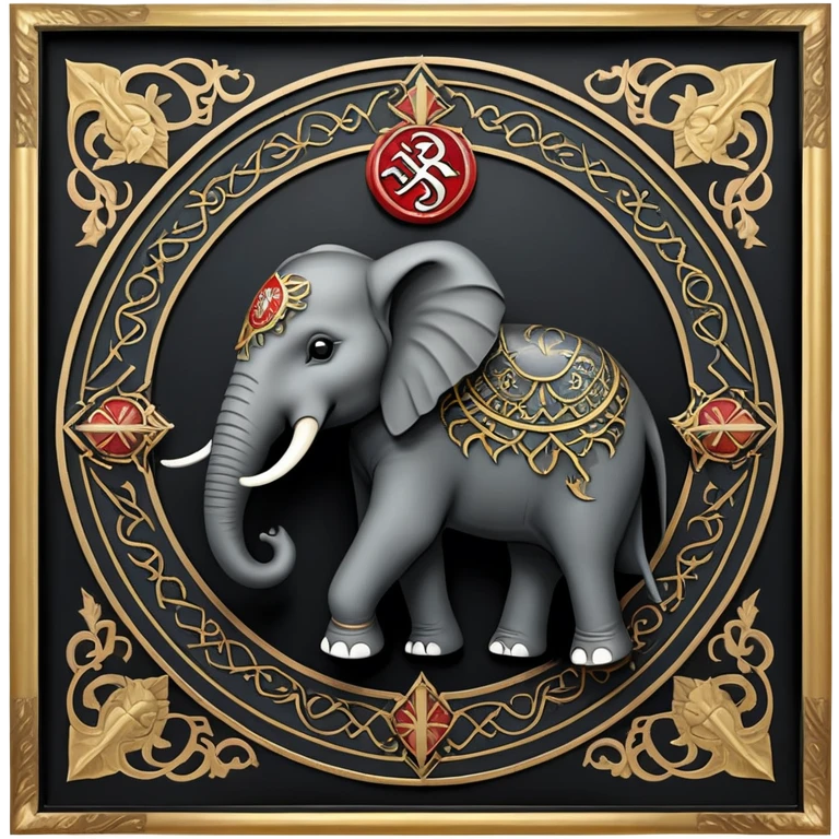 Republican Party Elephant but in a Game Of Thrones Intro Sigil Form - in a square picture frame emoji
