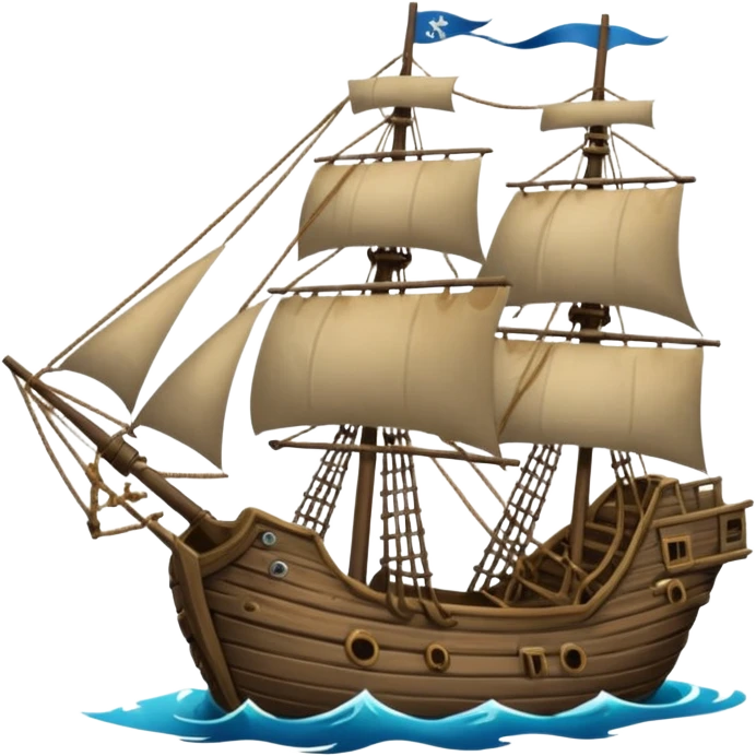 The Flying Dutchman with dilapidated saild emoji