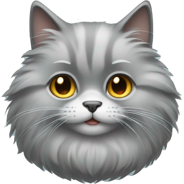 Gray cat fluffy emoji