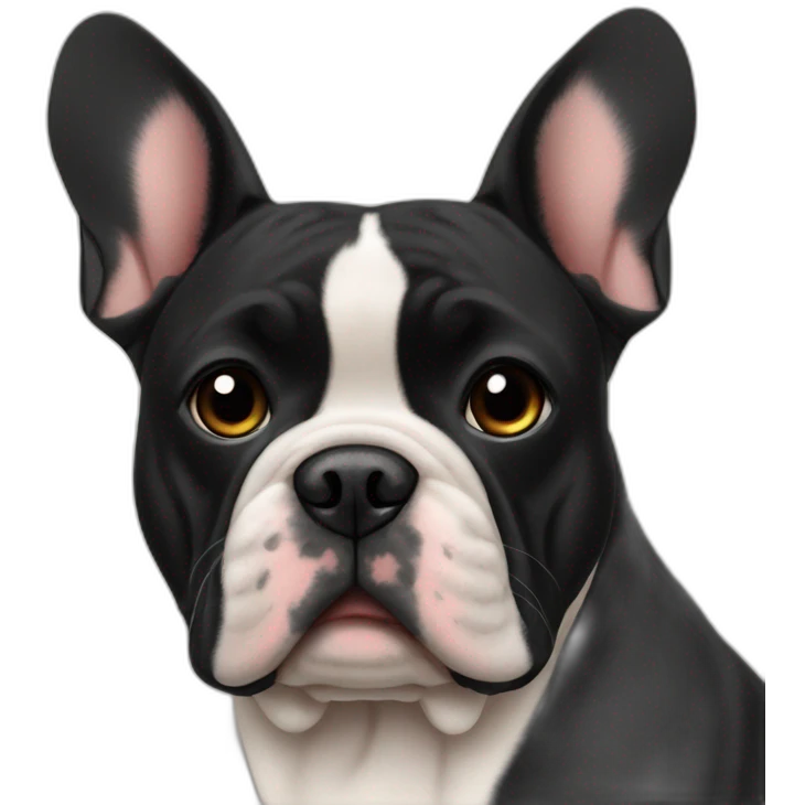 Black French buldog and sushi emoji