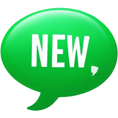 green bubble saying NEW emoji