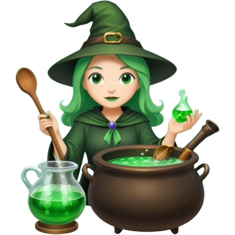 green witch cooking potion emoji