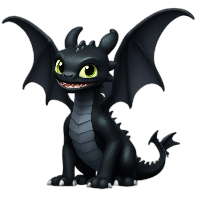 Toothless The Dragon Full Body emoji