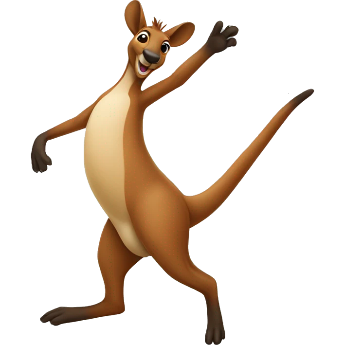 A dancing kangaroo emoji