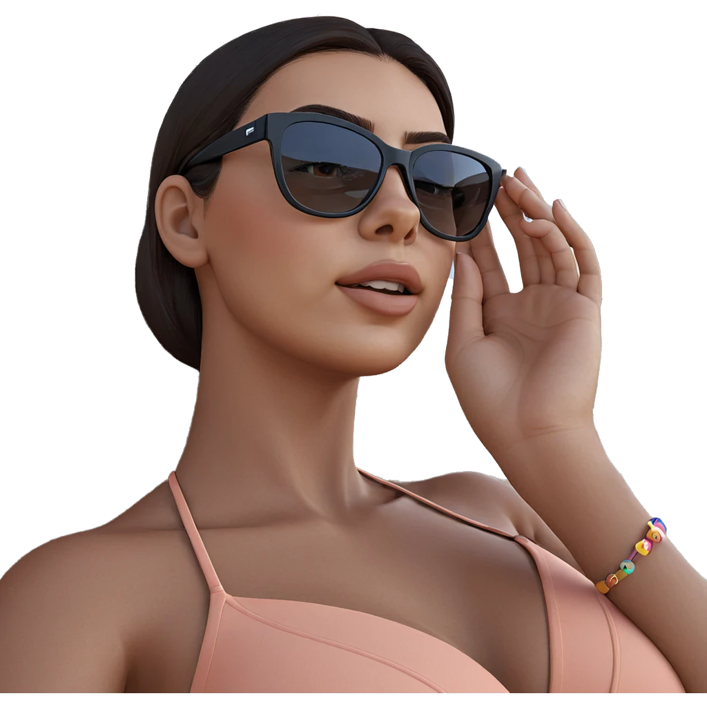 girls in swimsuits at beach emoji