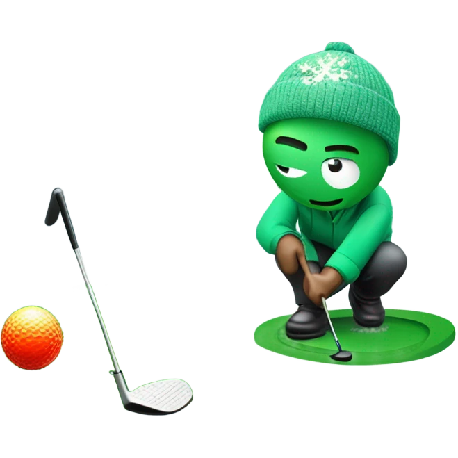 Golfer putting in snow emoji