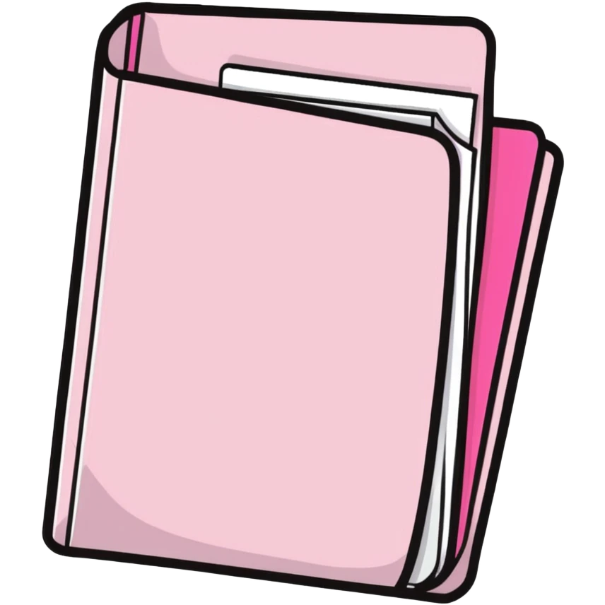 cute pink folder with papers emoji