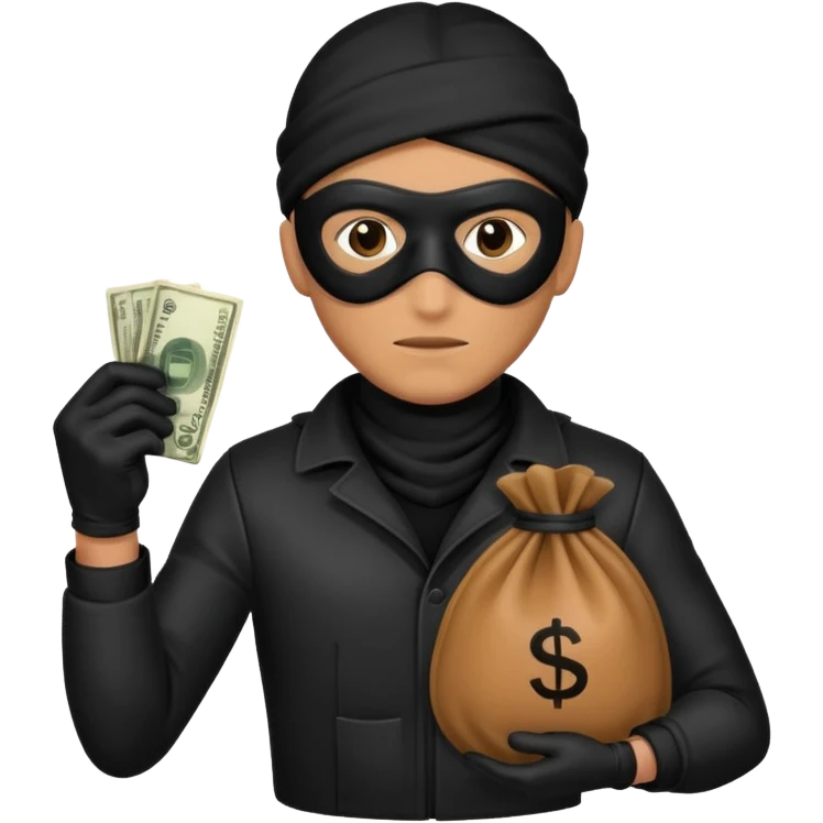 a robber with a money bag emoji