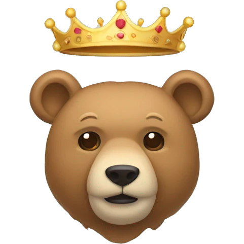 Oso de muñeco con corona emoji