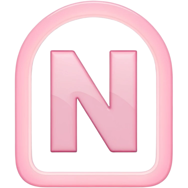 Netflix aesthetic "N" logo in pastel pink with white glowing outline around "N" emoji