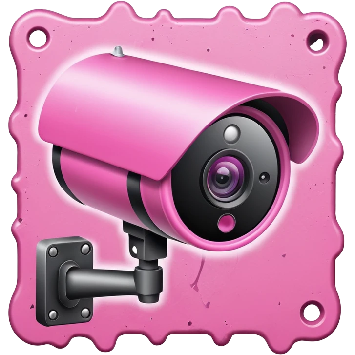Security Camera pink with graffity emoji