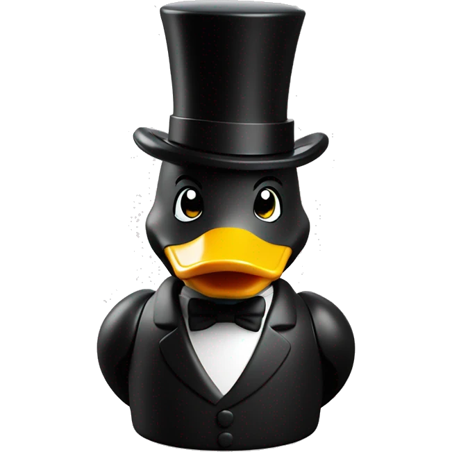 rubber duck with top hat biulding lego emoji